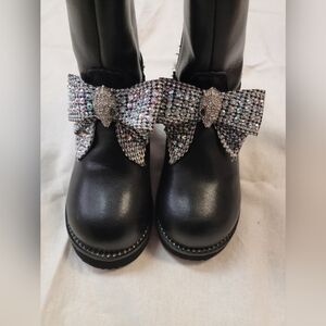 Kurt Geiger Girls Sz 7 Kensington Bling Bow Boots